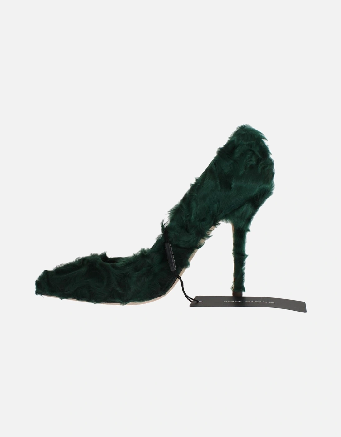 Green Xiangao Lamb Fur Leather Pumps Women