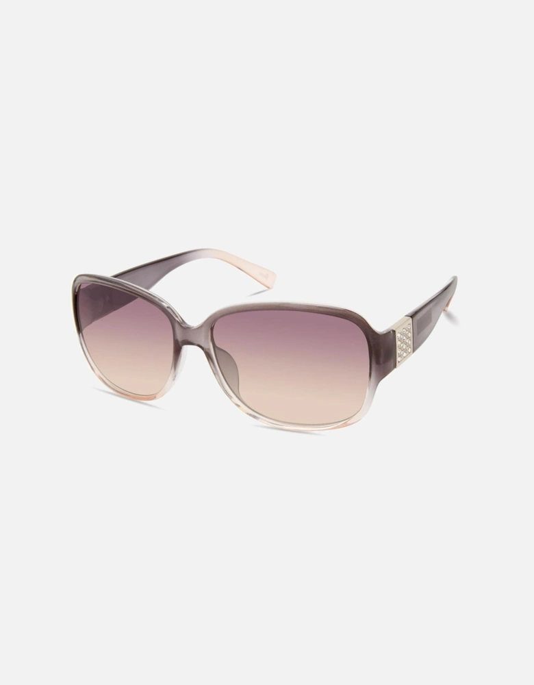 Resin Sunglasses with Grey Degraded Lenses Women - Black