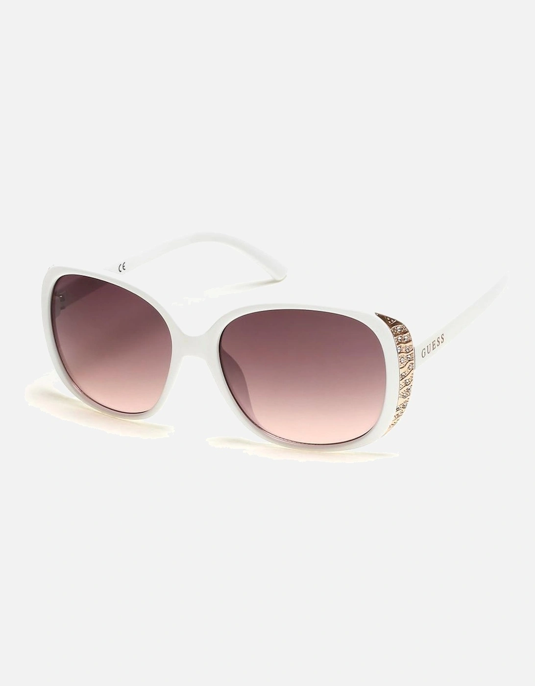 Resin Sunglasses with Brown Gradient Lenses Women - White, 2 of 1