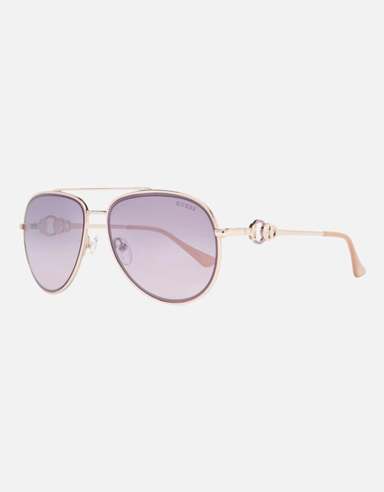 Metal Frame Mirror Lens Sunglasses Women - Gold