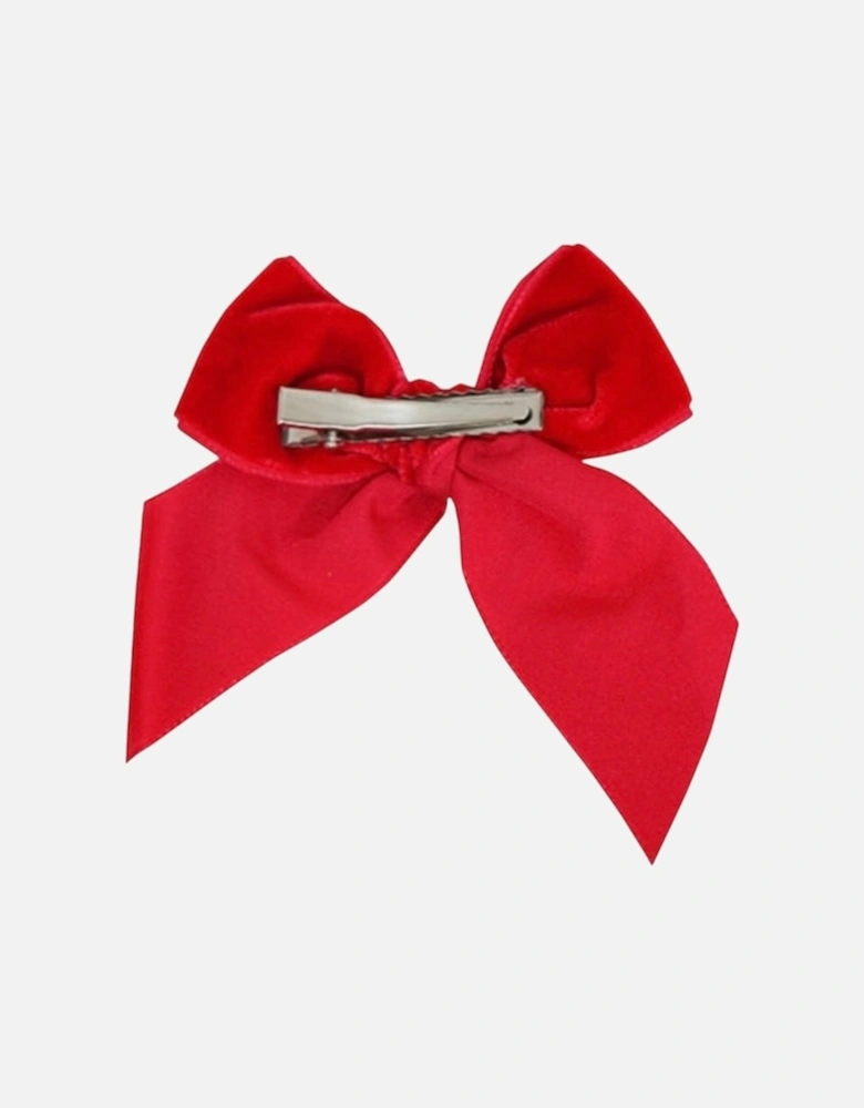 Red Velvet Bow Clip