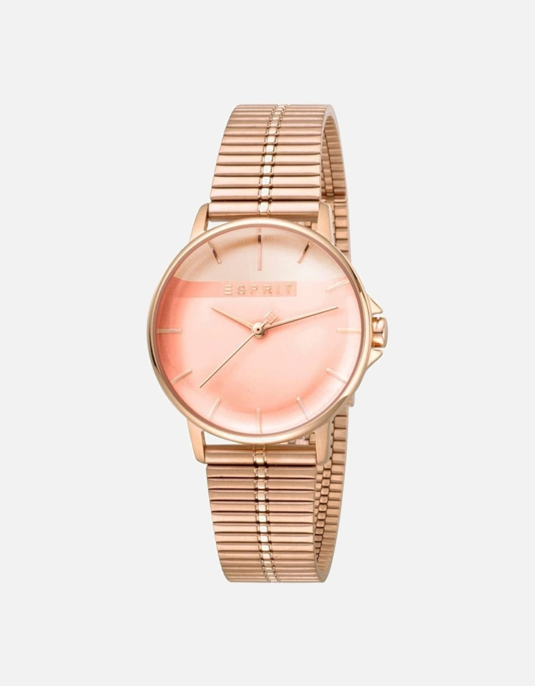 Stainless Steel Quartz Analog Watch Women - Pink Watches