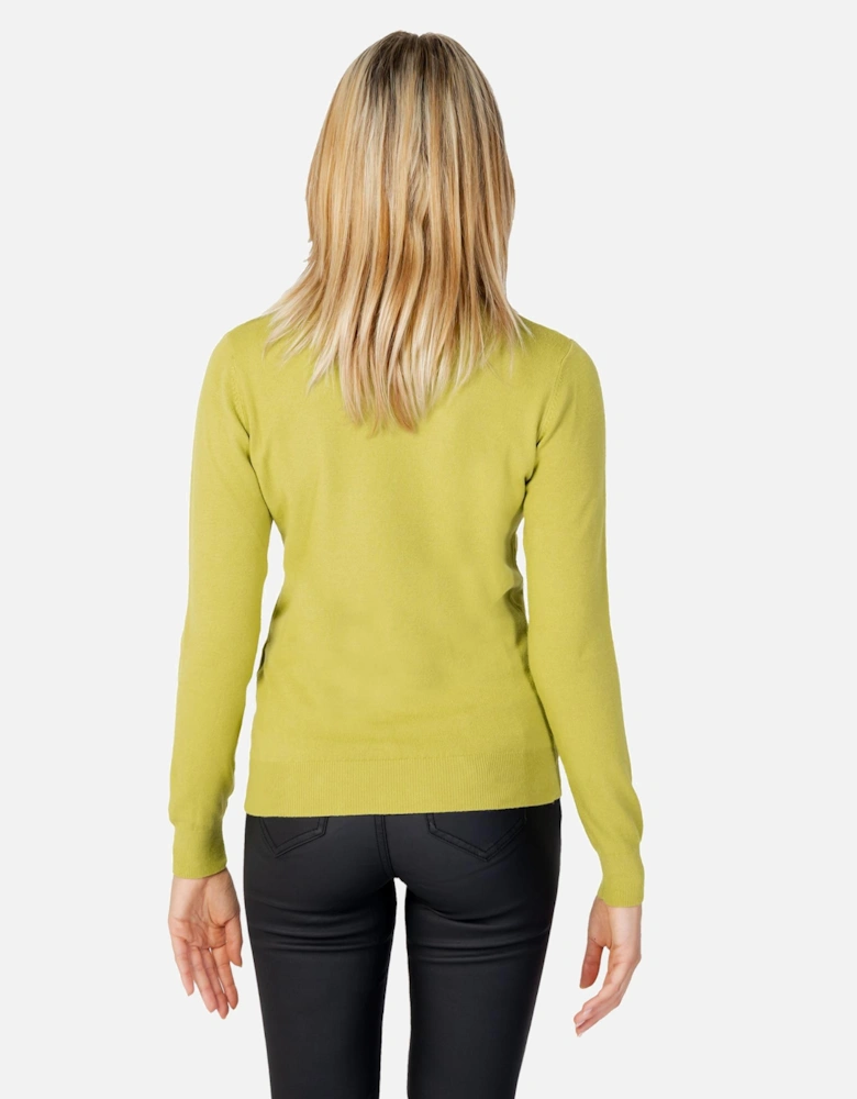 Mock Neck Knit Sweater Women - Green Knitwear