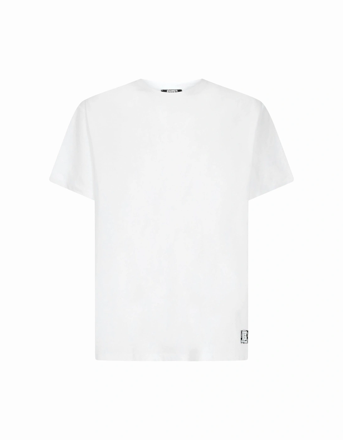 Back Logo Printed Oversized T-Shirt in White, 4 of 3