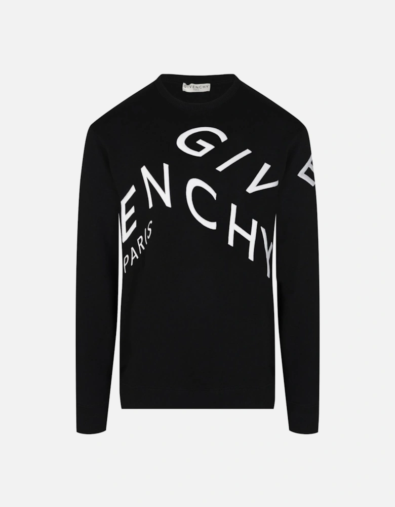 Refracted Embroidered Logo Sweatshirt in Black