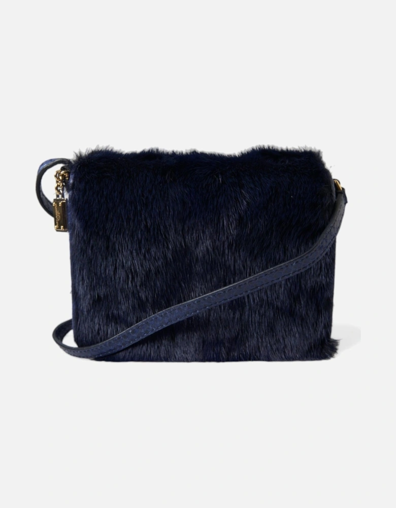 Dark Blue Fur Ayers Lily Twist Crossbody Shoulder Bag Women Crossbody