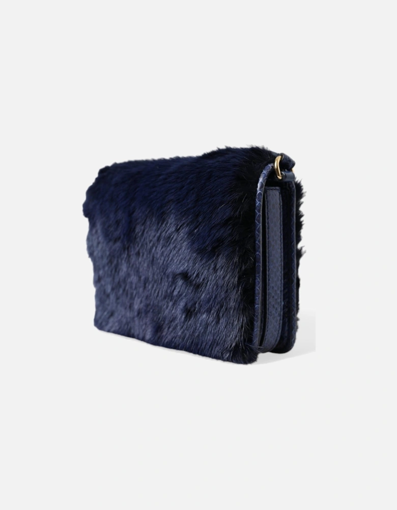 Dark Blue Fur Ayers Lily Twist Crossbody Shoulder Bag Women Crossbody