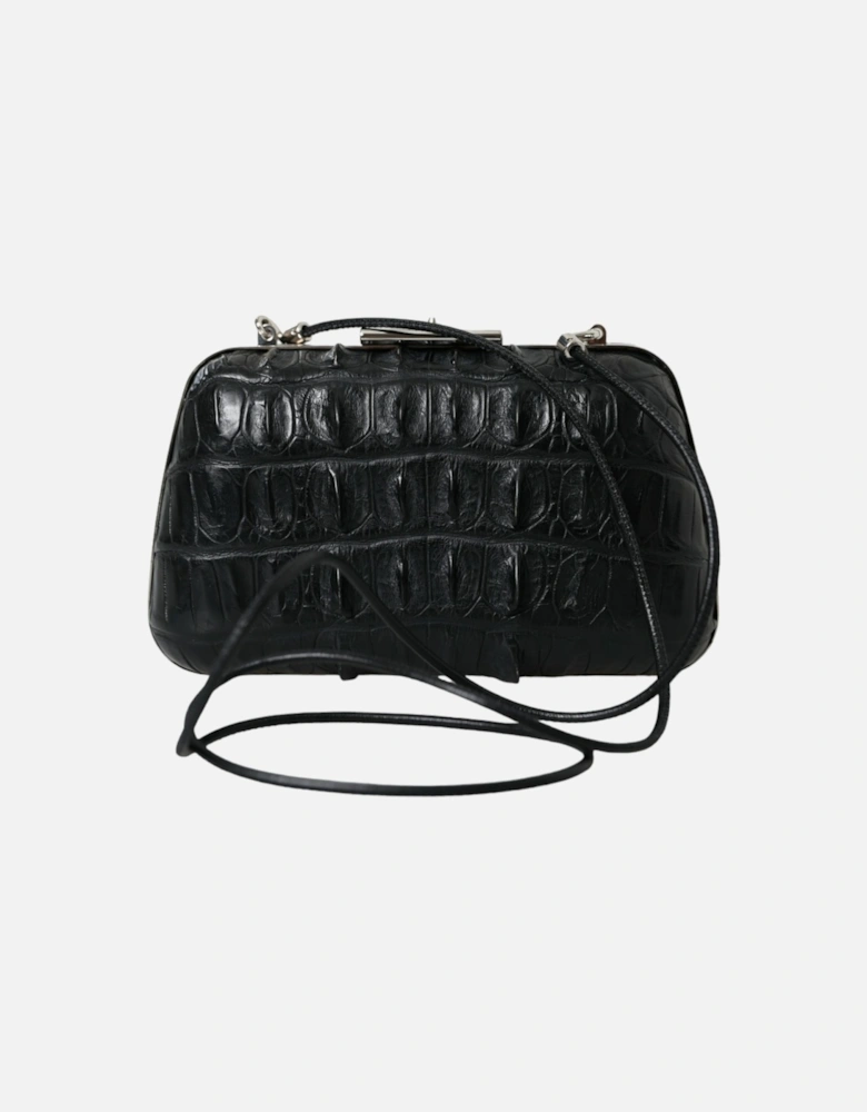 Elegant Crocodile Leather Evening Clutch Women - Black Crossbody Bags