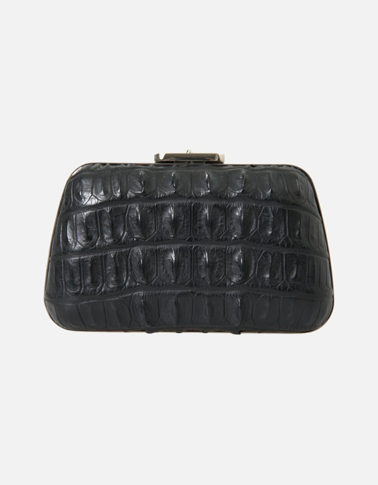 Elegant Crocodile Leather Evening Clutch Women - Black Crossbody Bags