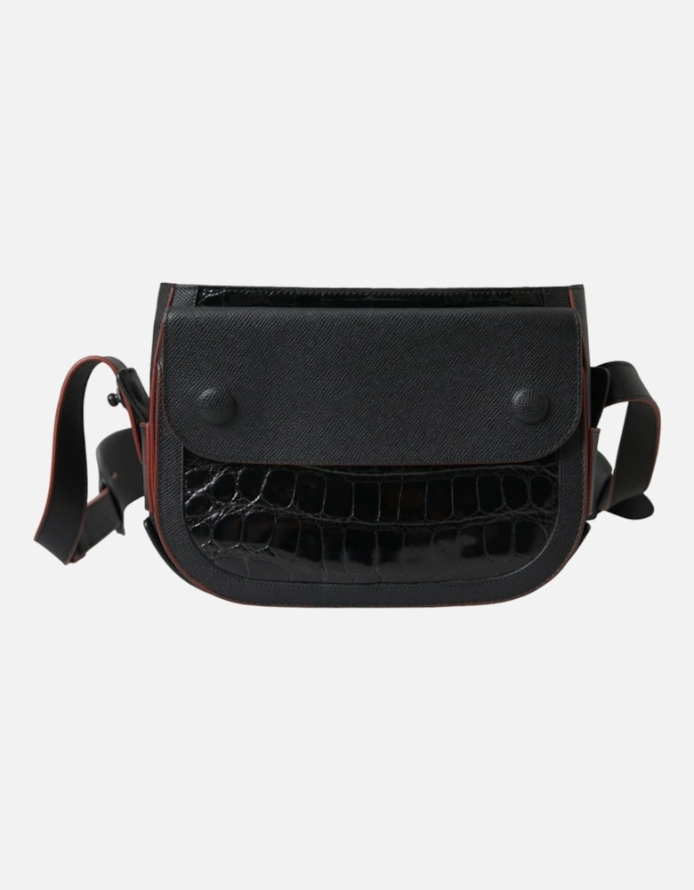 Elegant Exotic Leather Camera Bag Women - Black Crossbody Bags