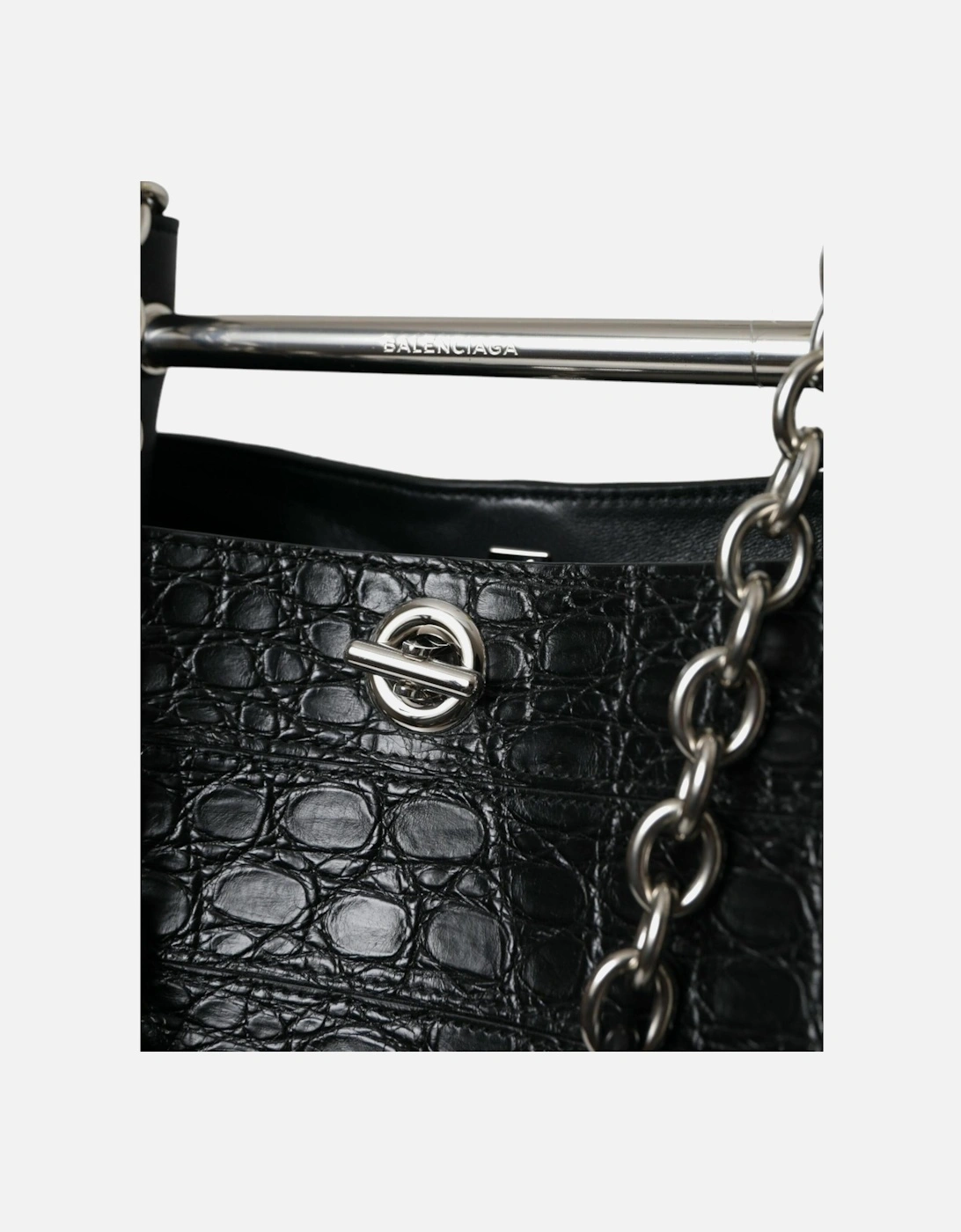 Elegant Black Crocodile Leather Maxi Bucket Bag Women Tote Bags