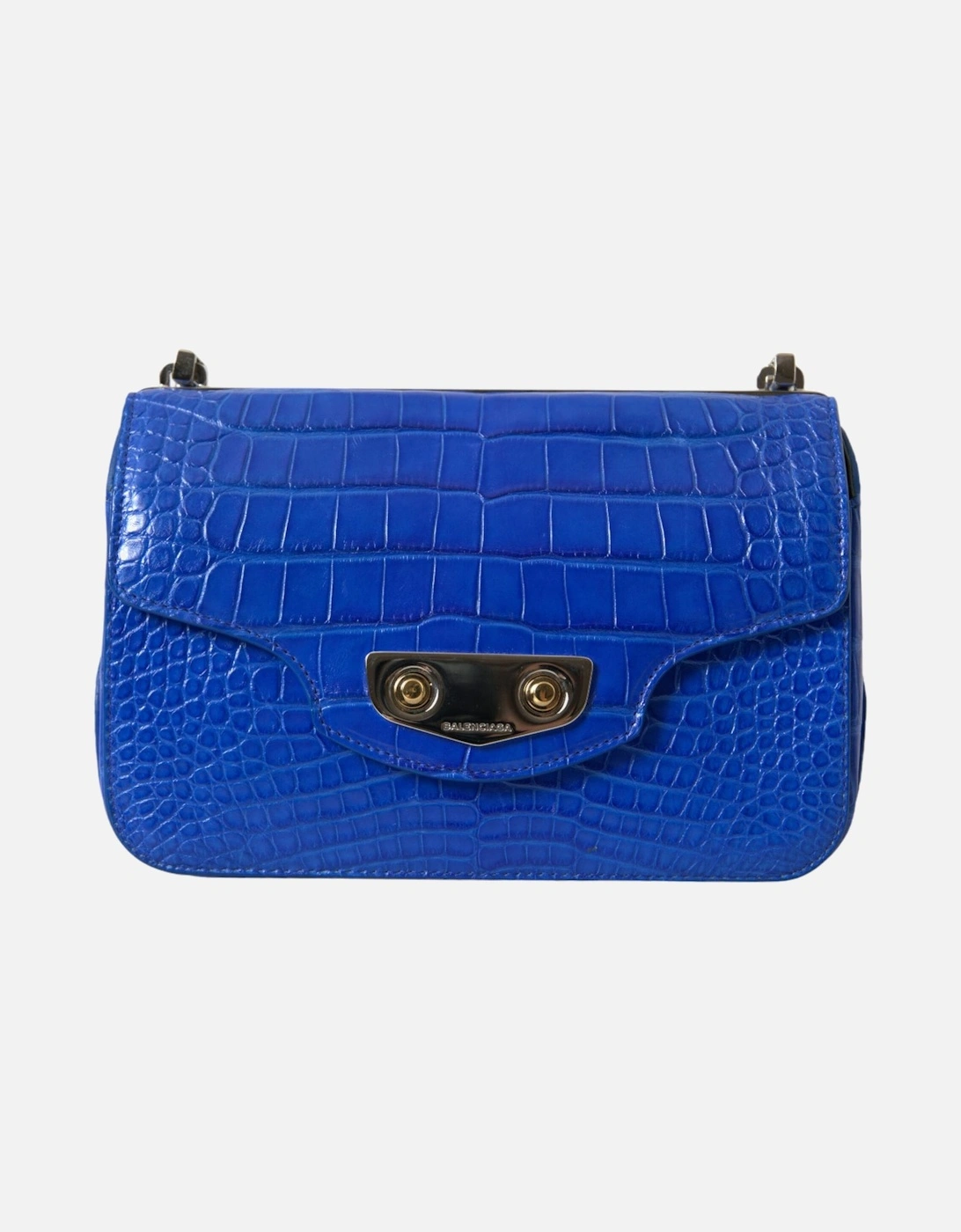 Alligator Skin Mini Shoulder Bag - Elegant Blue Women