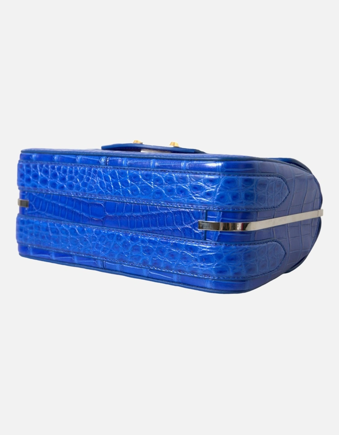 Alligator Skin Mini Shoulder Bag - Elegant Blue Women