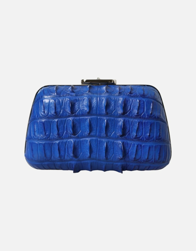 Electric Blue Crocodile Skin Clutch Women Crossbody Bags