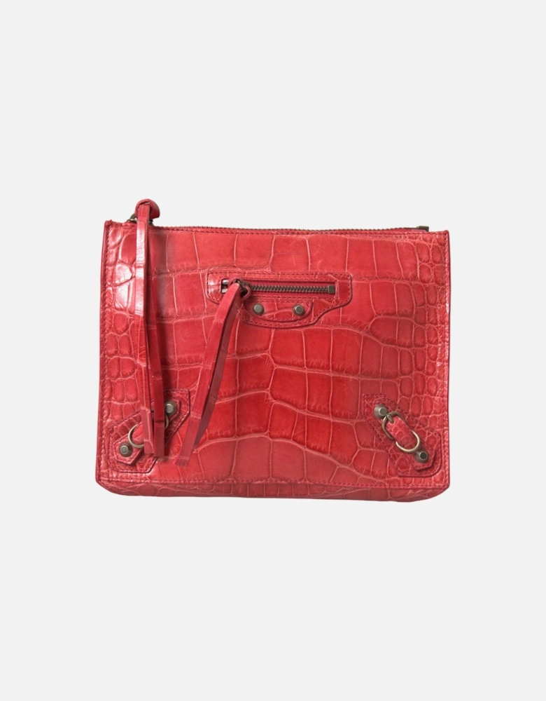 Exotic Red Alligator Leather Clutch Women Clutch Bags