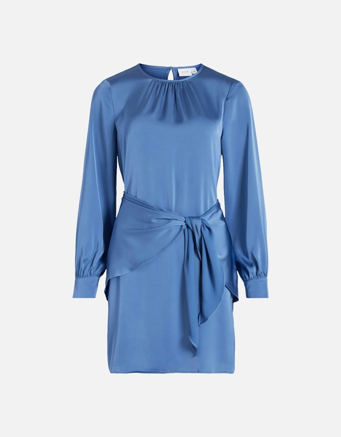 Mini Dress TieWaist Style Women - Light Blue Dresses, 3 of 2