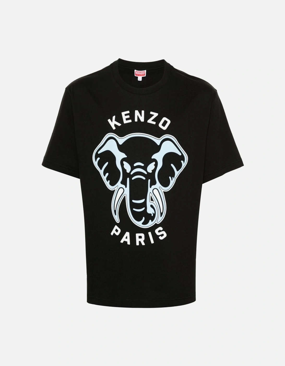 Oversized Elephant Logo Printed T-Shirt in Black, 6 of 5