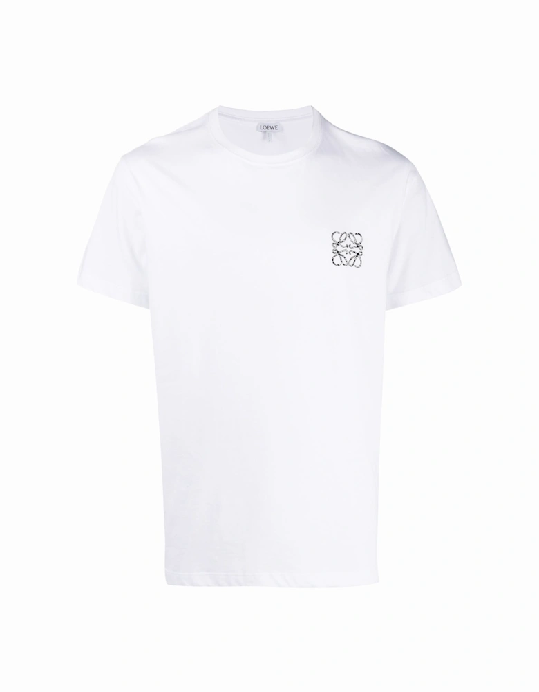 Anagram Embroidered Logo T-Shirt in White