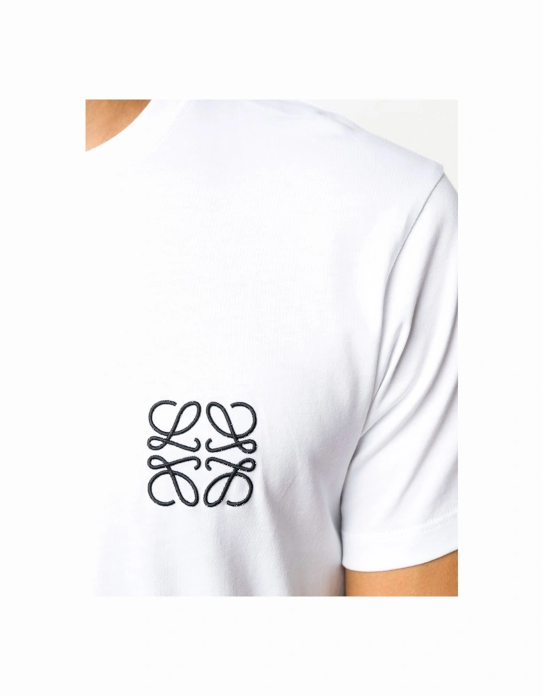 Anagram Embroidered Logo T-Shirt in White