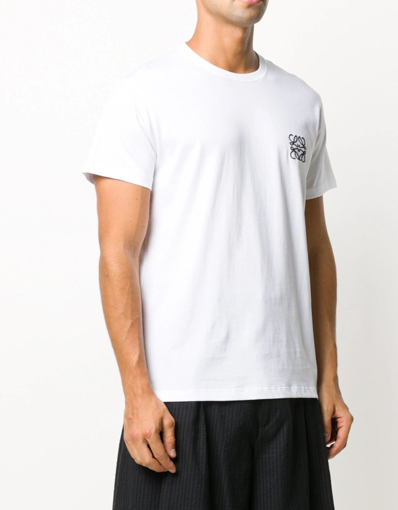 Anagram Embroidered Logo T-Shirt in White