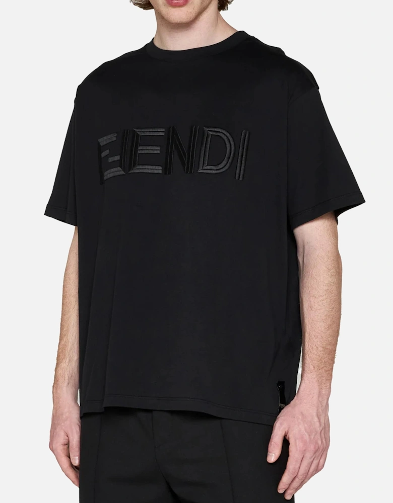 Embroidered FF Logo T-Shirt in Black