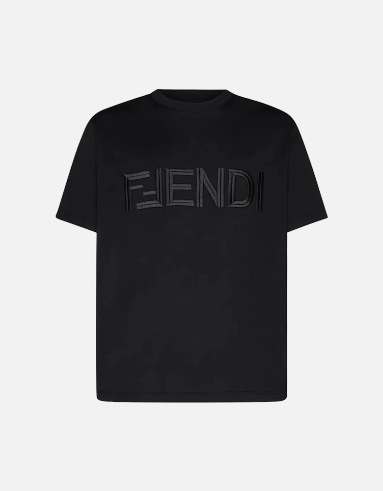 Embroidered FF Logo T-Shirt in Black