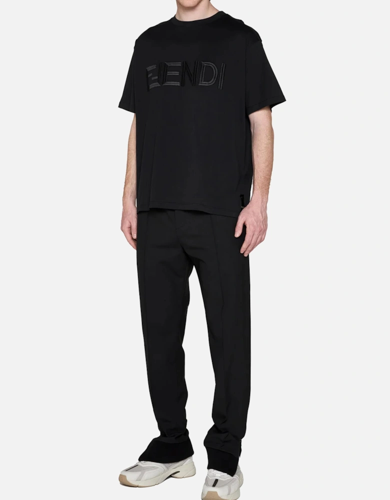 Embroidered FF Logo T-Shirt in Black