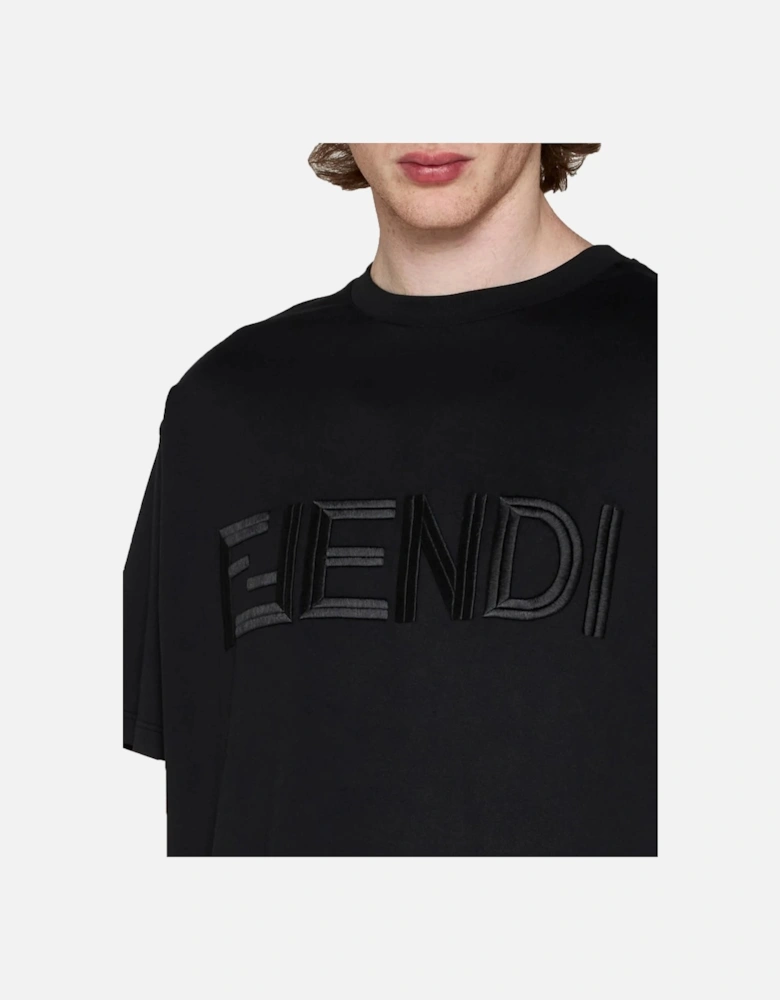 Embroidered FF Logo T-Shirt in Black