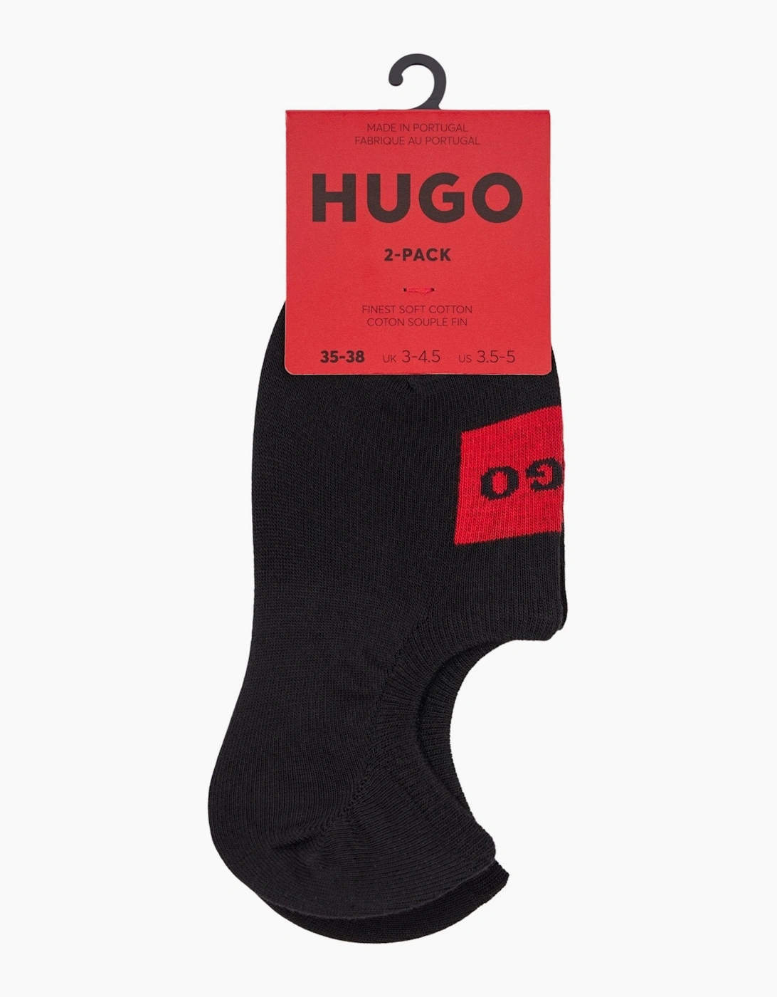 Hugo Boss Women's Black 2-Pack Red Label No-Show Socks, - Size: 6/6.5/7/7.5/8/8.5/9