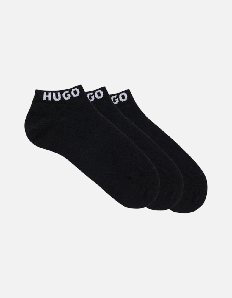 3-Pack Classic Logo Women's Trainer Socks, Black