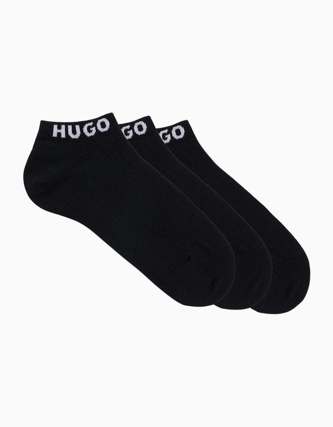 Hugo Boss Women's 3-Pack Classic Logo Women's Trainer Socks, Black - Size: EUR 35-38