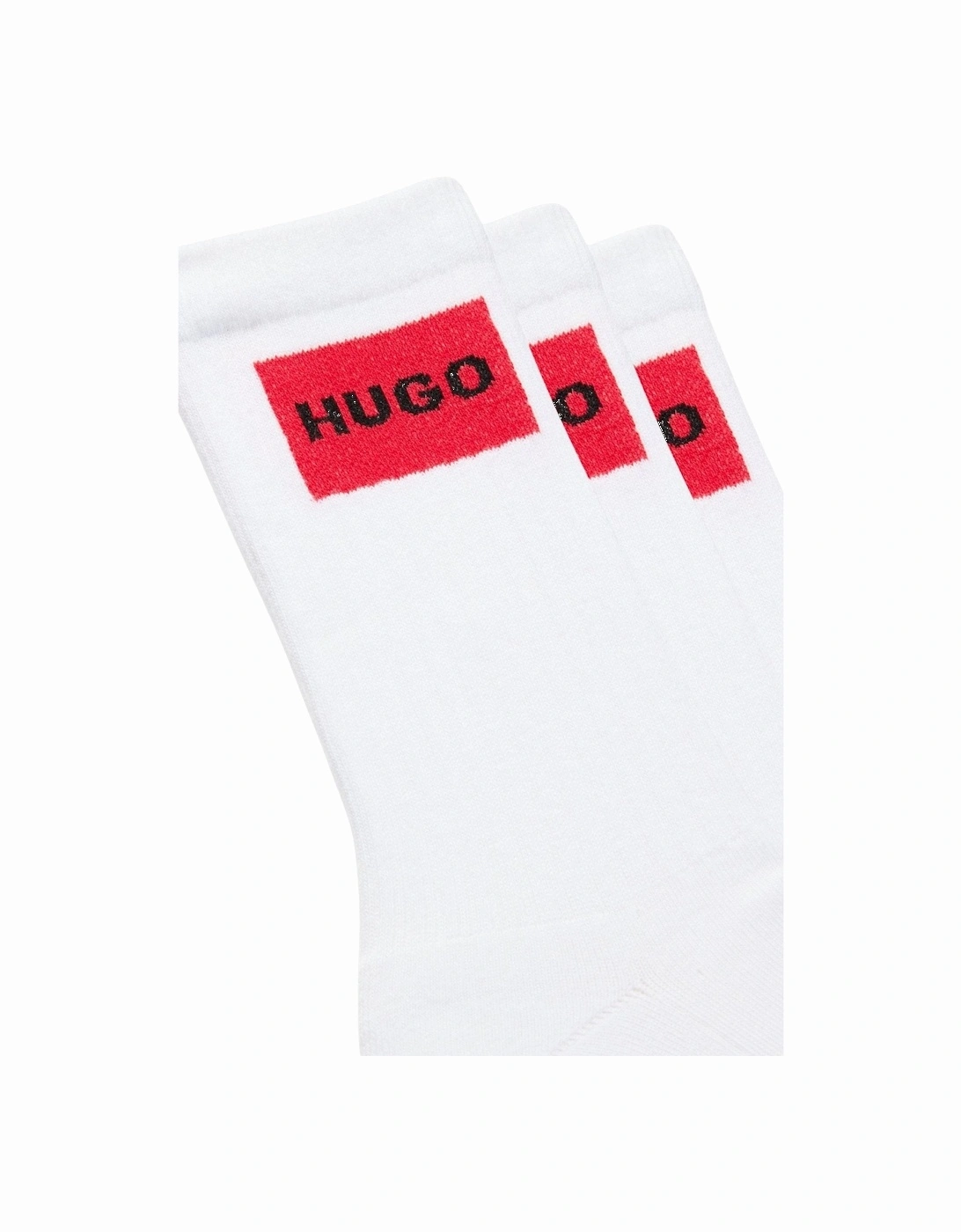 3-Pack Red Label Ribbed Sports Socks, White