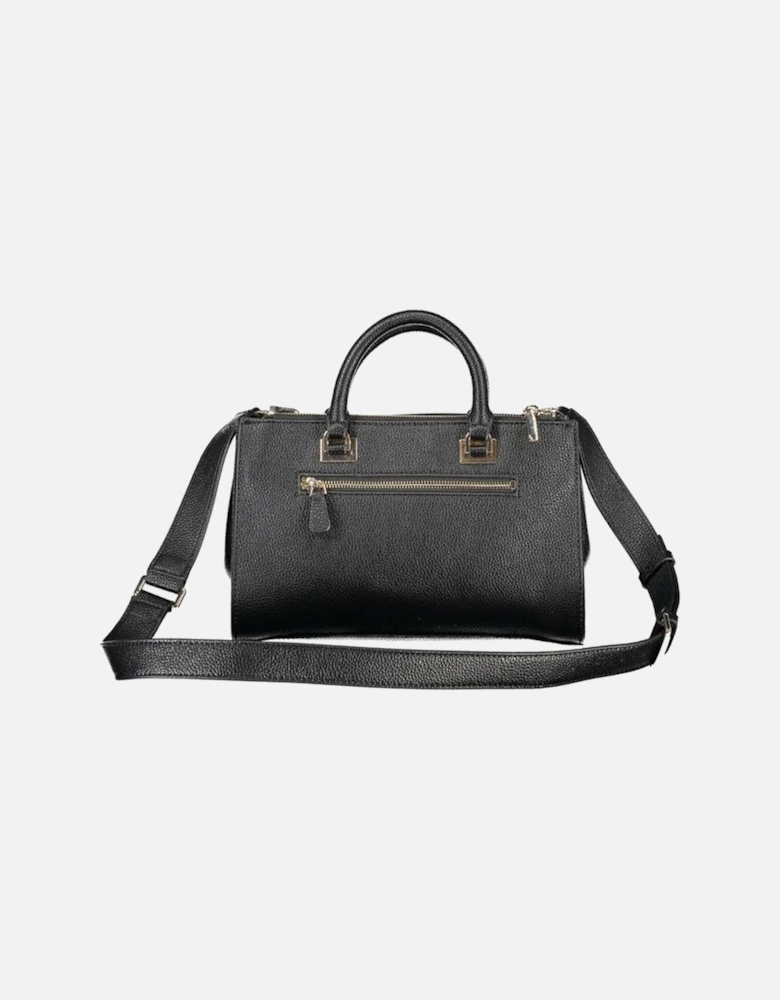 Leather Saddle Bag with Gold-Tone Hardware Women - Black Handbags