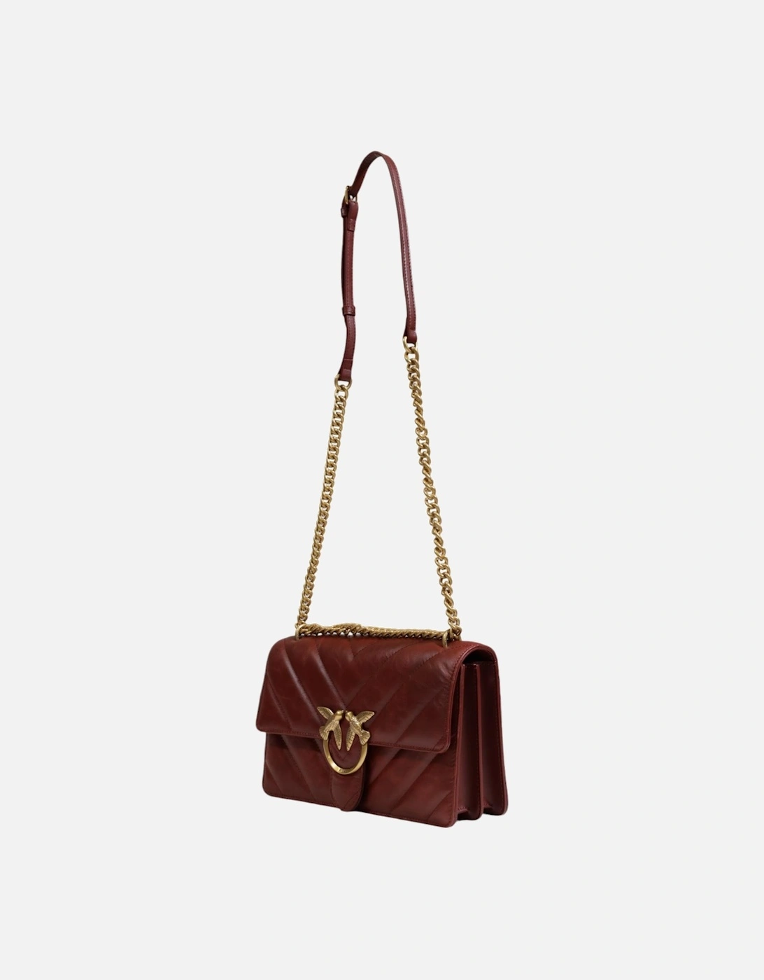 Leather Hook Button Bag Women - Bordeaux