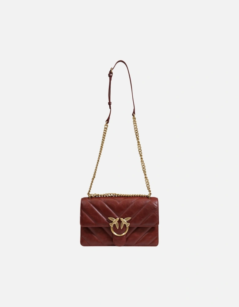 Leather Hook Button Bag Women - Bordeaux