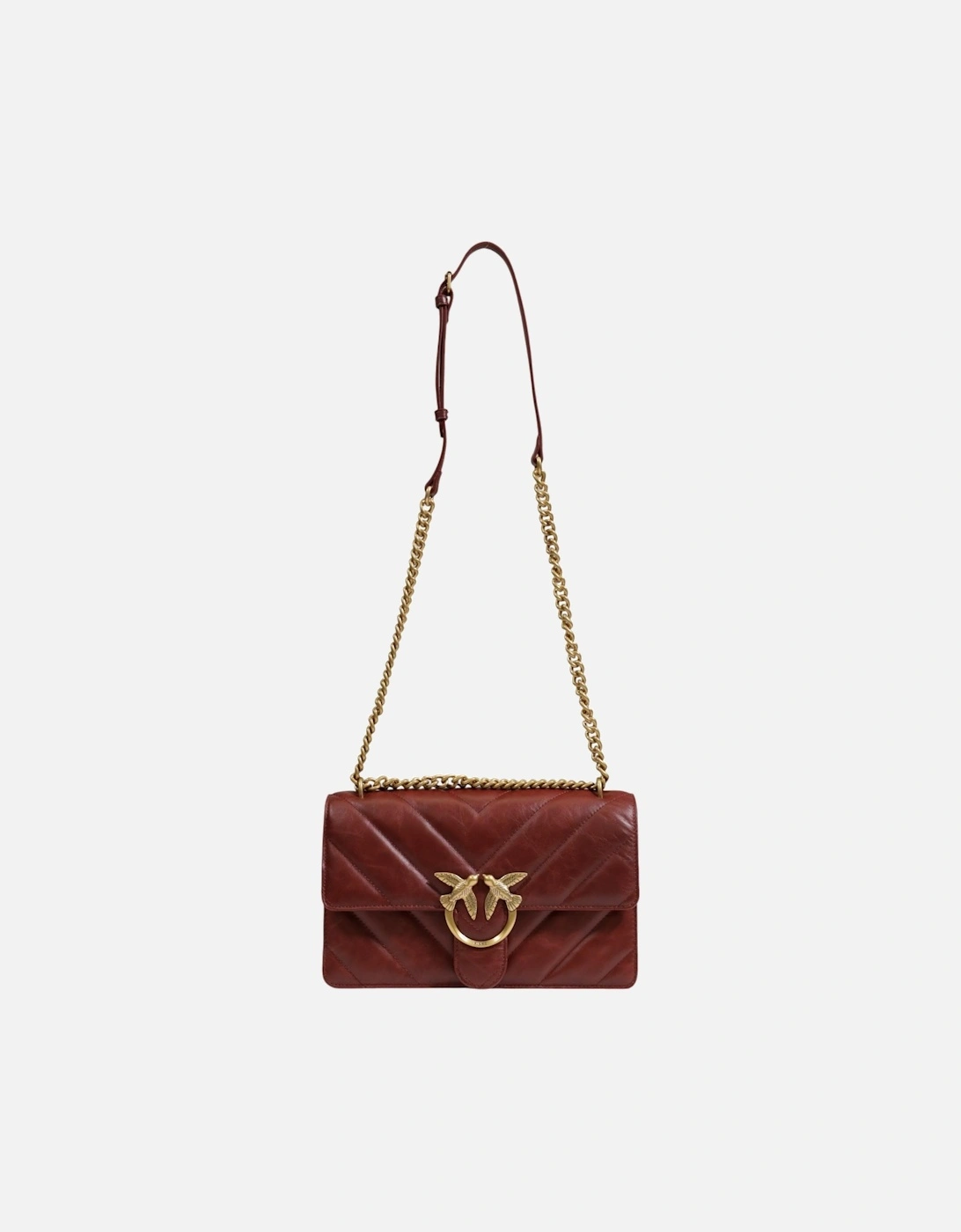 Leather Hook Button Bag Women - Bordeaux, 4 of 3