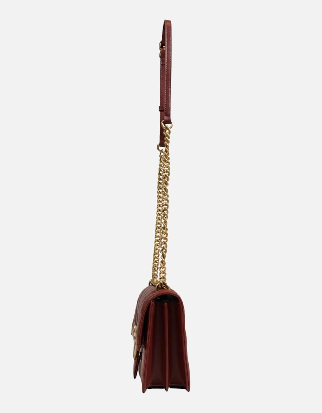 Leather Hook Button Bag Women - Bordeaux