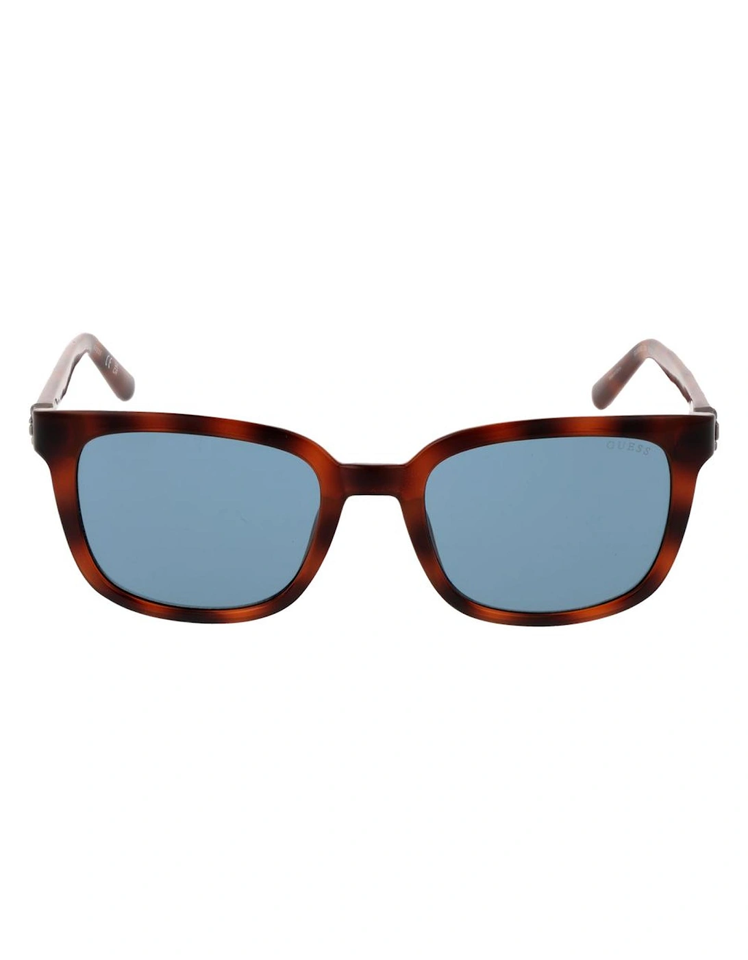 Square Full-Rim Sunglasses with Blue Lenses Women - Brown