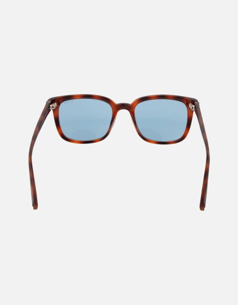 Square Full-Rim Sunglasses with Blue Lenses Women - Brown