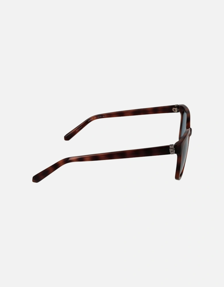 Square Full-Rim Sunglasses with Blue Lenses Women - Brown