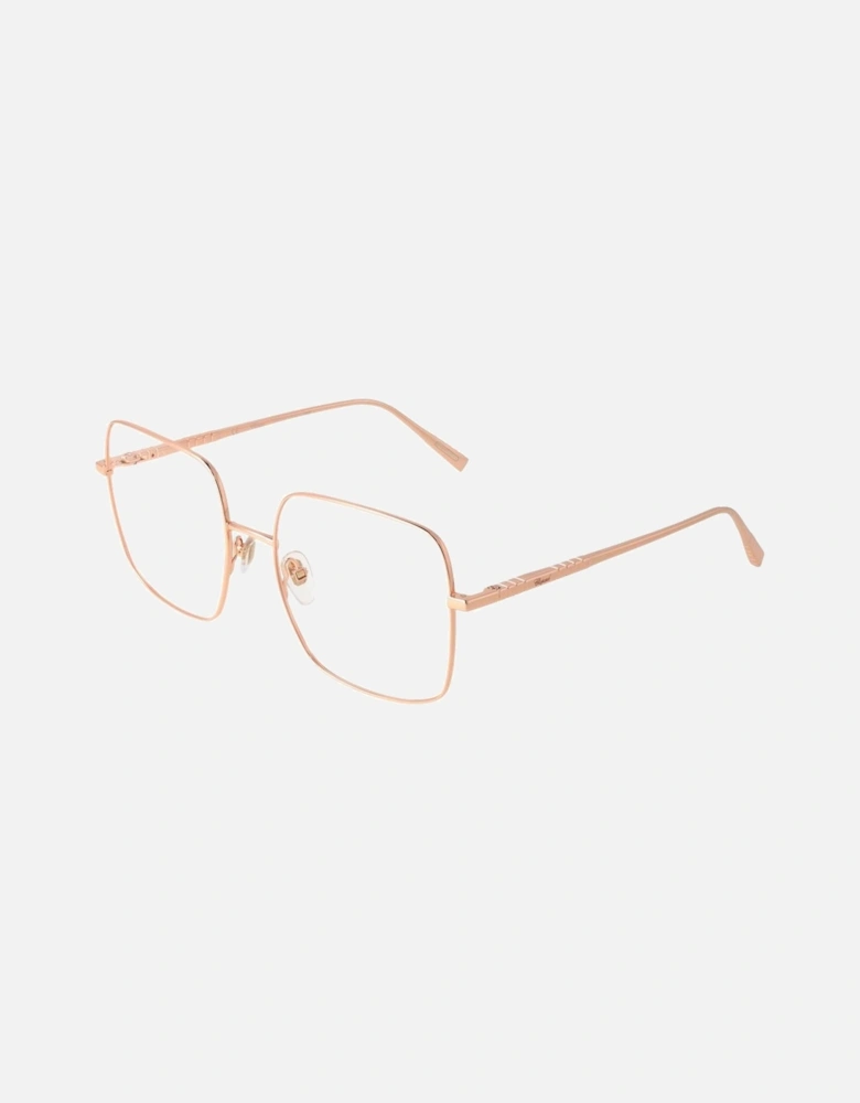 Rose Gold Titanium Full-Rim Square Glasses Women Frames