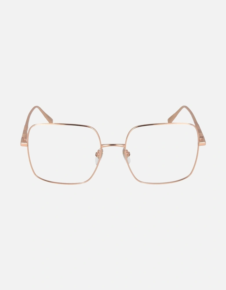 Rose Gold Titanium Full-Rim Square Glasses Women Frames