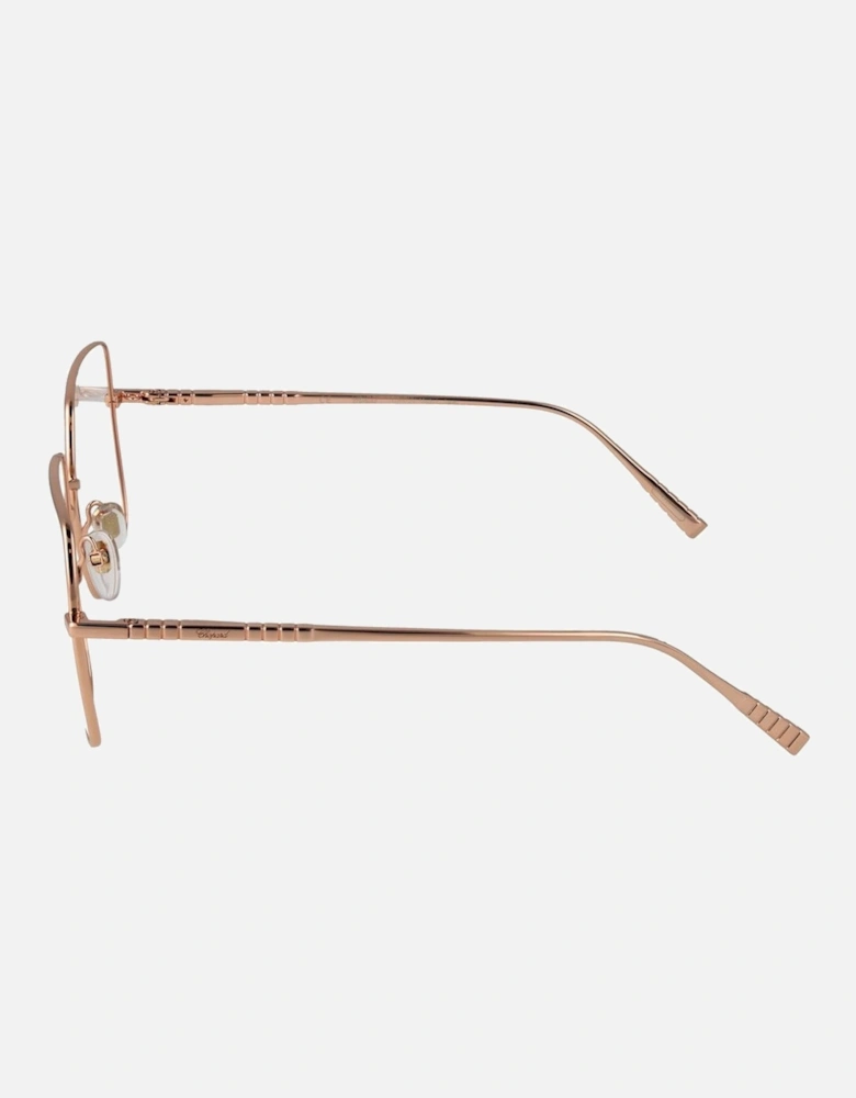 Rose Gold Titanium Full-Rim Square Glasses Women Frames