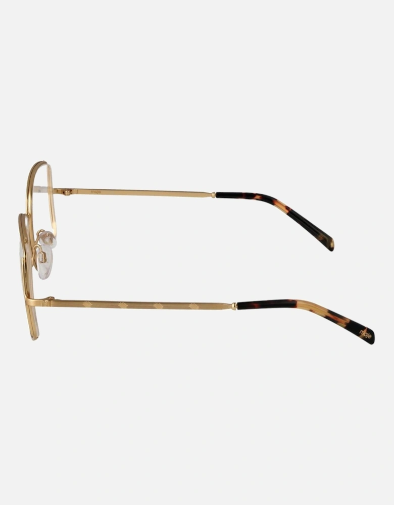 Square Full-Rim Stainless Steel Glasses Women - Gold Frames