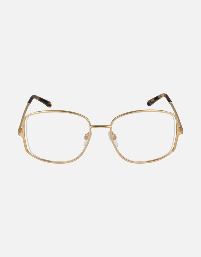 Square Full-Rim Stainless Steel Glasses Women - Gold Frames