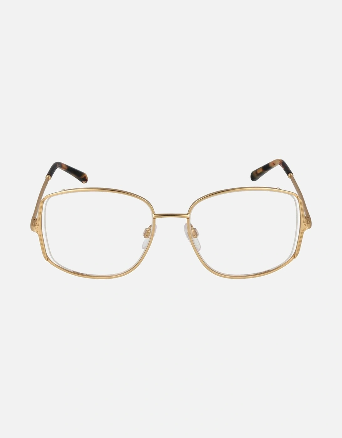 Square Full-Rim Stainless Steel Glasses Women - Gold Frames