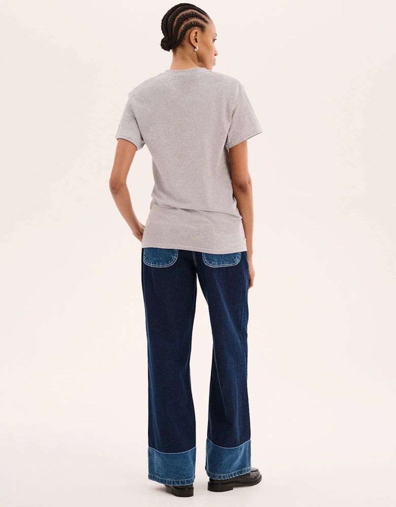 Jack Boyfriend Tee in Grey marl