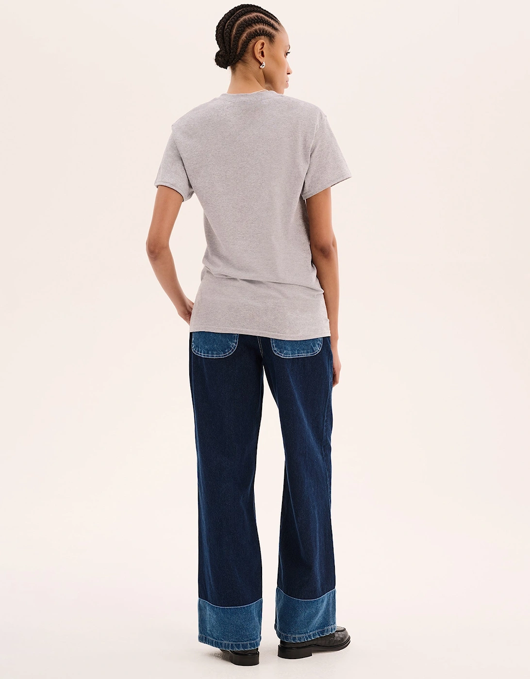 Jack Boyfriend Tee in Grey marl