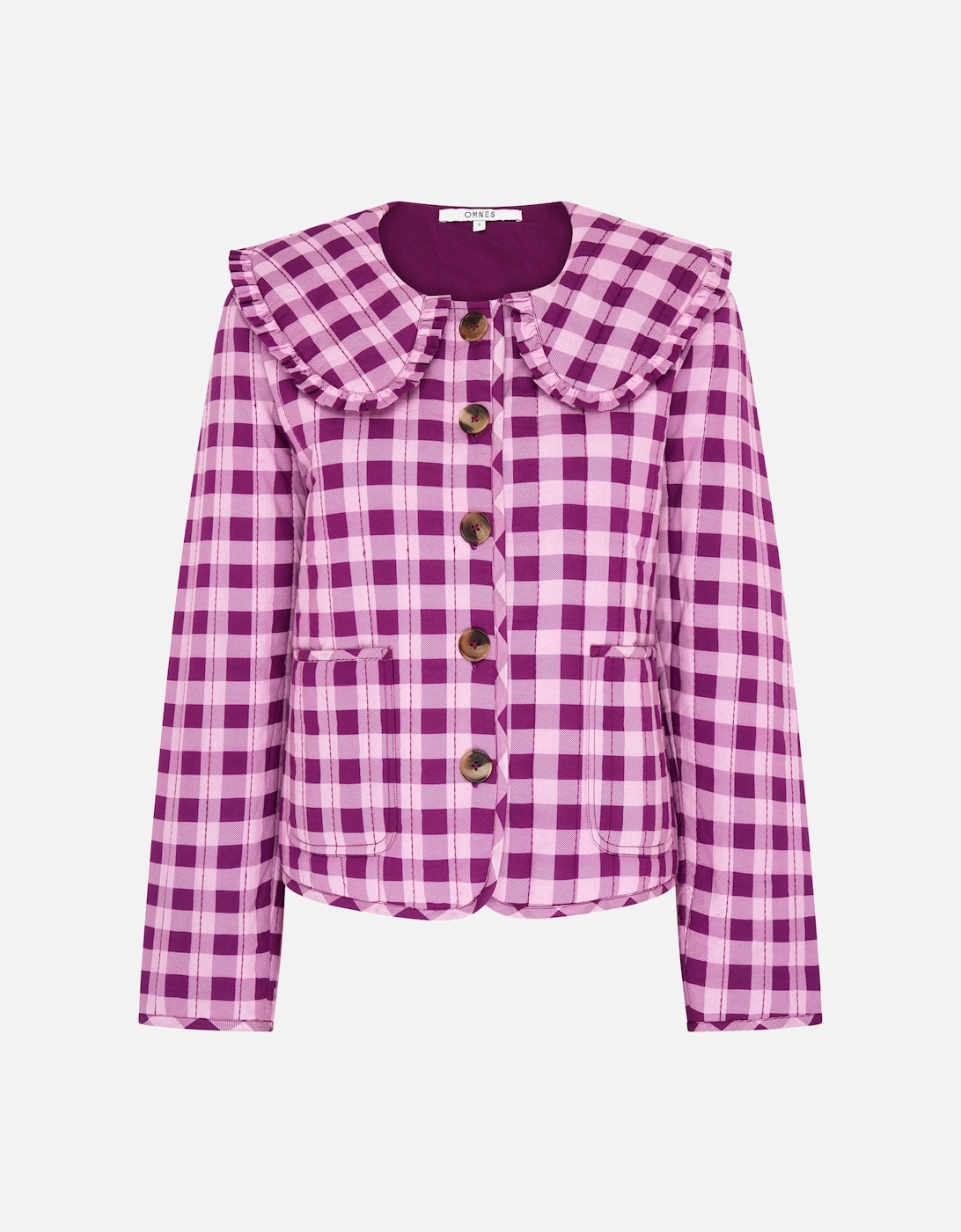 Peggy Quilted Jacket in Pink Gingham