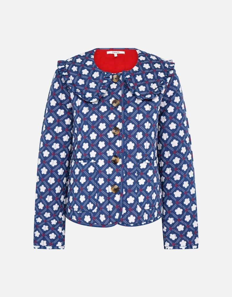 Peggy Quilted Jacket in Floral Check